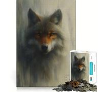 Rompecabezas Mystic Wolf Gaze de 1000 Piezas para Adultos Juego de ingenio para relajar la Mente Bordes Afilados Regalo Premium (38x52cm)