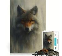 Rompecabezas Mystic Wolf Gaze de 1000 Piezas para Adultos Juguete de lógica Fina, silencioso y Divertido Bordes limpios Regalo Memorable (50x75cm)