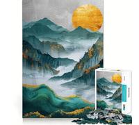 Rompecabezas Nature Gold Decor de 1000 Piezas para Adolescentes Mejora la Memoria Pasatiempo Tranquilo Bordes precisos Regalo de cumpleaños (38x52cm)