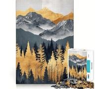 Rompecabezas Nature Gold Decor de 1000 Piezas para Adultos Juguete de lógica Resistente, Divertido y Relajante Bordes definidos Regalo Memorable (38x26cm)