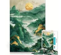 Rompecabezas Nature Gold Decor de 1000 Piezas para Adultos y Adolescentes Juguete de lógica Clara Tiempo de relajación Corte Artículo de Santa Claus (50x75cm)