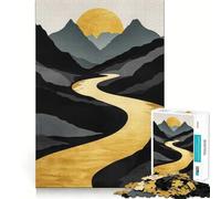 Rompecabezas Nature Gold Decor para Adolescentes, 1000 Piezas, fortalece la Memoria, Alivia la tensión, Bordes Suaves, Sorpresa navideña (38x26cm)