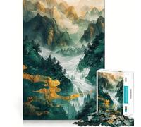 Rompecabezas Nature Gold Decor para Adolescentes, 1000 Piezas, Juguete de lógica Resistente, diversión compartida, Bordes Transparentes, Regalo Encantador (38x26cm)