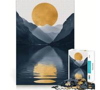 Rompecabezas Nature Gold Decor para Adolescentes, 1000 Piezas, Juguete de lógica Resistente, diversión compartida, Bordes Transparentes, Regalo Encantador (38x26cm)