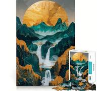 Rompecabezas Nature Gold Decor para Adolescentes, 1000 Piezas, para estimular la Memoria, Relajante y Divertido, con diseño de Patrones para armar, (50x75cm)