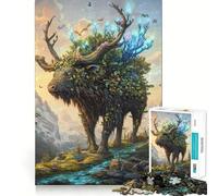 Rompecabezas Nature Spirit Elk para Adolescentes, 1000 Piezas, para estimular la Memoria, Relajante y Divertido, para armar, (38x26cm)