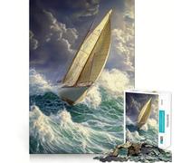 Rompecabezas Navegando a través de la tormenta, 1000 Piezas para Adolescentes, Juguete de lógica, Tren, Ocio, diversión, Corte Suave, (38x52cm)