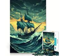 Rompecabezas Navegando a través de la tormenta para Adolescentes, 1000 Piezas, Juguete para la Mente, Escape Tranquilo, Borde preciso, Regalo increíble (38x26cm)