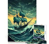 Rompecabezas Navegando a través de la tormenta para Adultos, 1000 Piezas, Rompecabezas para ejercitar la Mente, Ideal para el hogar, como Regalo de cumpleaños (50x75cm)