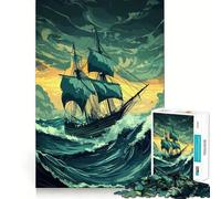 Rompecabezas Navegando a través de la tormenta para Adultos, 1000 Piezas, Rompecabezas para ejercitar la Mente, Ideal para el hogar, como Regalo de cumpleaños (50x75cm)