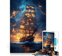 Rompecabezas Navegando a través de Las Estrellas de 1000 Piezas para Adultos Juguete Intelectual para Relajarse y calmar Corte preciso Artículo de Santa Claus (50x75cm)