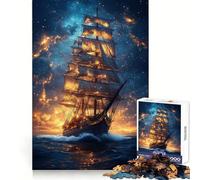 Rompecabezas Navegando a través de Las Estrellas de 1000 Piezas para Adultos Juguete Intelectual para Relajarse y calmar Corte preciso Artículo de Santa Claus (50x75cm)
