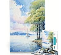 Rompecabezas Navegando al Amanecer de 1000 Piezas para Adolescentes Juguete para desarrollar la lógica y la Capacidad de relajación Bordes Lisos Regalo de Primera Calidad (38x52cm)