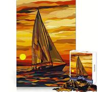 Rompecabezas Navegando al Atardecer de 1000 Piezas para Adolescentes Juguete de lógica con Forma de Tren Diversión y Ocio Corte Suave (38x52cm)
