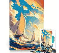 Rompecabezas Navegando al Atardecer de 1000 Piezas para Adultos Ayuda a Mejorar la Memoria y Alivia la ansiedad Diseño artístico para armar Regalo Ideal (38x26cm)