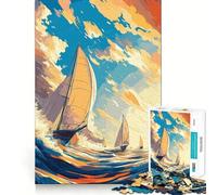 Rompecabezas Navegando al Atardecer de 1000 Piezas para Adultos Ayuda a Mejorar la Memoria y Alivia la ansiedad Diseño artístico para armar Regalo Ideal (38x52cm)