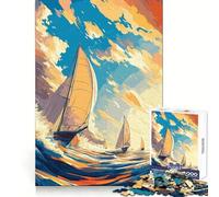 Rompecabezas Navegando al Atardecer de 1000 Piezas para Adultos Ayuda a Mejorar la Memoria y Alivia la ansiedad Diseño artístico para armar Regalo Ideal (38x52cm)