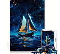 Rompecabezas Navegando bajo Las Estrellas de 1000 Piezas para Adultos Regalo Ideal para quienes Buscan un desafío Mental Juguete fácil de Usar Corte preciso (50x75cm)