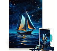 Rompecabezas Navegando bajo Las Estrellas para Adolescentes, 1000 Piezas, Juguete para desarrollar la Mente y la Habilidad, Juego Relajante, Corte preciso, (38x52cm)