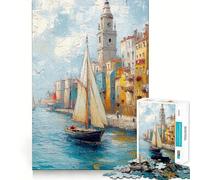 Rompecabezas Navegando en Venecia para Adolescentes, 1000 Piezas, estimula la Memoria, diversión Relajante, Corte Premium, Regalo Elegante (38x26cm)