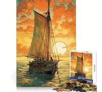 Rompecabezas Navegando hacia el Atardecer de 1000 Piezas para Adolescentes Juguete para desarrollar la lógica y la Capacidad de relajación Bordes Suaves Regalo de Primera Calidad (38x26cm)