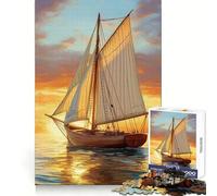 Rompecabezas Navegando hacia el Atardecer de 1000 Piezas para Adolescentes Juguete para desarrollar la lógica y la Capacidad de relajación Bordes Suaves Regalo de Primera Calidad (38x26cm)