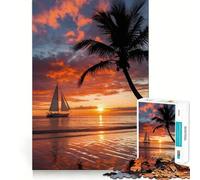 Rompecabezas Navegando hacia el Atardecer de 1000 Piezas para Adultos Fortalece la Memoria Ideal para Grupos Bordes limpios Regalo Elegante (50x75cm)