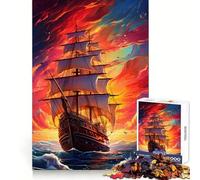 Rompecabezas Navegando hacia el Atardecer de 1000 Piezas para Adultos Fortalece la Memoria Ideal para Grupos Bordes limpios Regalo Elegante (50x75cm)