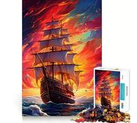 Rompecabezas Navegando hacia el Atardecer de 1000 Piezas para Adultos Fortalece la Memoria Ideal para Grupos Bordes limpios Regalo Elegante (50x75cm)