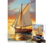 Rompecabezas Navegando hacia el Atardecer de 1000 Piezas para Adultos Mejora la Memoria Diversión Tranquila Corte Regalo Memorable (38x52cm)