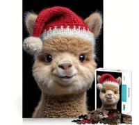 Rompecabezas navideño con Retrato de Alpaca para Adolescentes,1000 Piezas,Juego para desarrollar la Mente,Cortado con láser para un Tiempo de relajación Ejercicios mentales en casa