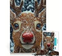 Rompecabezas navideño de 1000 Piezas con diseño de Renos en la Nieve para Adolescentes Mejora la Memoria, es Informal, Relajante y Tiene Bordes precisos Un Regalo Elegante (38x26cm)