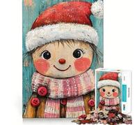 Rompecabezas navideño de 1000 Piezas Niña Sonriente en Navidad para Adultos Mejora la Memoria Alegría Familiar Diseño para armar Elige tu Deseo de Papá Noel 38x52cm