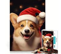 Rompecabezas navideño de Corgi para Adolescentes,1000 Piezas,Juego de Memoria,componentes Resistentes y fáciles de Transportar (50x75cm)