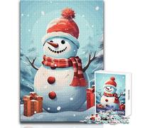 Rompecabezas navideño de muñeco de Nieve de 1000 Piezas para Adolescentes, Juego de Aprendizaje de Pensamiento estratégico, Regalo Ideal y significativo para Cualquier Evento, tamaño 38x52cm