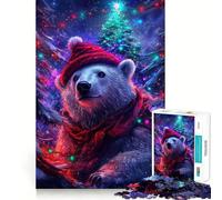 Rompecabezas navideño de Oso Polar de 1000 Piezas para Adolescentes Juguete Que desafía la Mente Pasatiempo Tranquilo Corte preciso Regalo de Temporada (38x26cm)
