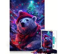 Rompecabezas navideño de Oso Polar de 1000 Piezas para Adultos Juguete para ejercitar la Mente Diseño Casual y Relajante Colección de Piezas de Arte para armar (50x75cm)