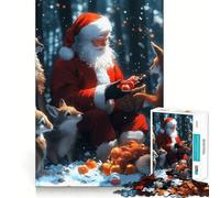 Rompecabezas navideño de Papá Noel con Zorros para Adolescentes, 1000 Piezas, Juguete para desarrollar la Mente, diseño de fácil Montaje, Regalo Premium (38x52cm)