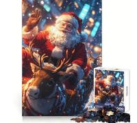 Rompecabezas navideño de Papá Noel en Trineo, 1000 Piezas para Adultos Fortalece la Memoria, Calma la Mente, cálida Sorpresa (38x52cm)