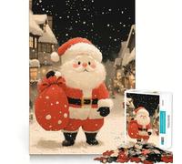 Rompecabezas navideño de Papá Noel en un Pueblo nevado, 1000 Piezas para Adultos Mejora la Memoria Diversión Relajante Corte Regalo Memorable (50x75cm)