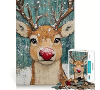 Rompecabezas navideño de Renos en la Nieve para Adolescentes, 1000 Piezas, Juguete para desarrollar la Mente, diseño de fácil Montaje, Regalo Premium (50x75cm)