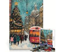 Rompecabezas navideño de una Calle Nevada para Adultos, 1000 Piezas, Juguete de lógica Mental, diversión Relajante, Corte Firme, cálida Sorpresa (38x52cm)