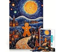 Rompecabezas navideño del Hombre de Jengibre para Adultos,1000 Piezas,Juego para estimular la Mente,Piezas de Ajuste preciso y sin Costuras,Actividad Relajante para Grupos en Interiores (50x75cm)