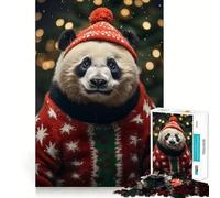 Rompecabezas navideños acogedores de Pandas para Adolescentes, 1000 Piezas, Juguete para ejercitar la Mente, Divertido y Relajante, Arte para armar, Coleccionable (38x26cm)
