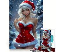 Rompecabezas navideños de Chicas Anime para Adultos,1000 Piezas,Juego de Memoria,Corte Fino,Acabado Premium,Forma entretenida de Pasar el Tiempo (50x75cm)