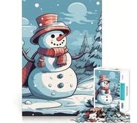 Rompecabezas navideños de Invierno con muñecos de Nieve para Adolescentes, 1000 Piezas, Juguete para la Mente, Escape Tranquilo, Borde preciso, Regalo increíble (38x26cm)