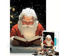 Rompecabezas navideños de Papá Noel Leyendo a la luz de Las Velas para Adultos, 1000 Piezas, Juego Mental, Juguete para aliviar la ansiedad, Arte de Corte preciso, Coleccionable (50x75cm)
