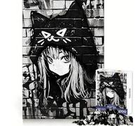 Rompecabezas Nekomimi Graffiti Black de 1000 Piezas para Adolescentes Juguete Intelectual para Fortalecer los Lazos Familiares Corte de Calidad Regalo Memorable (50x75cm)