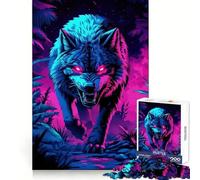 Rompecabezas Neon Alpha Wolf para Adultos de 1000 Piezas, Juguete para la Mente, Alivio de la ansiedad, Bordes precisos, Regalo Original (50x75cm)