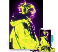 Rompecabezas Neon Anime Boy para Adultos, 1000 Piezas, Logic Boost Toy Group Joy Premium Edge, Sorpresa de cumpleaños (38x52cm)